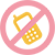 Colourful cartoon icon of a no phone